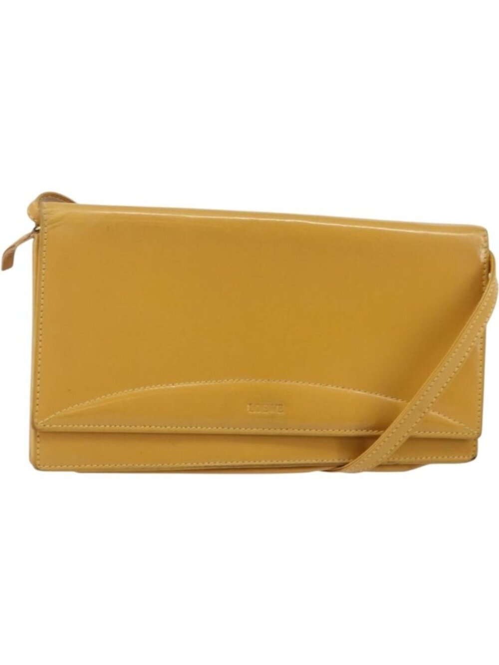 LOEWE Shoulder Wallet Bag Leather Yellow